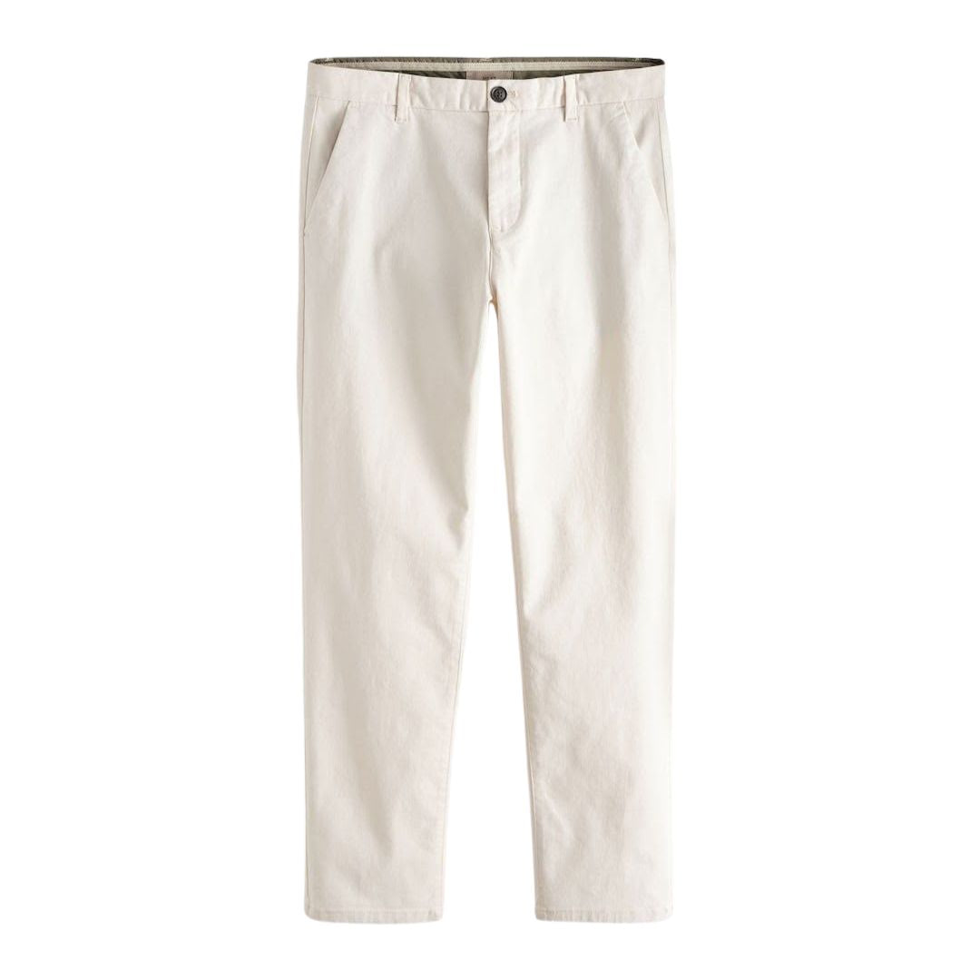 Classic Off-White Straight Fit Chino Pants